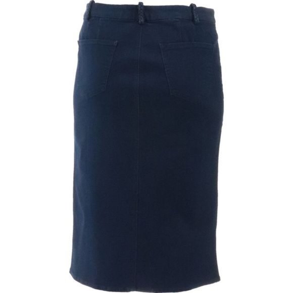 NWT NYDJ MIDI SKIRT WITH BRAIDED BELT LOOPS WASH RINSE 00 & 4 - Picture 5 of 14